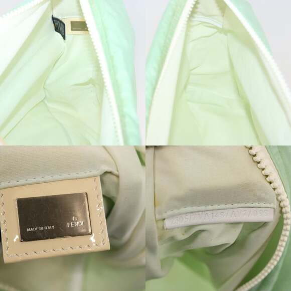 FENDI Zucchino Canvas Shoulder Bag Nylon Green - Picture 12 of 12